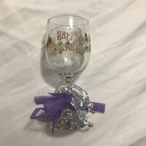 NWOT Happy Birthday wine glass